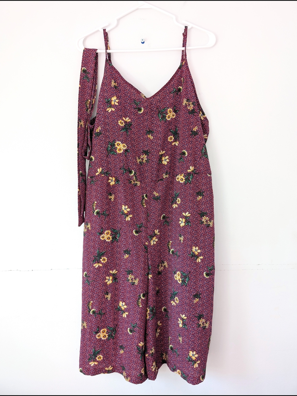 Ripe Burgundy Floral Jumpsuit (Maternity?) ~ Size Large